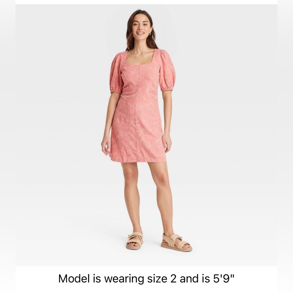 NWT Mini SunDress A New Day brand for Target Elegant Pink Puff Sleeve Dress 6 ,4